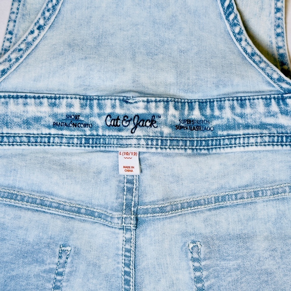 Cat and Jack Girls Shortalls with Sequin Super Stretch Denim Youth Size L 10-12 - Picture 13 of 14